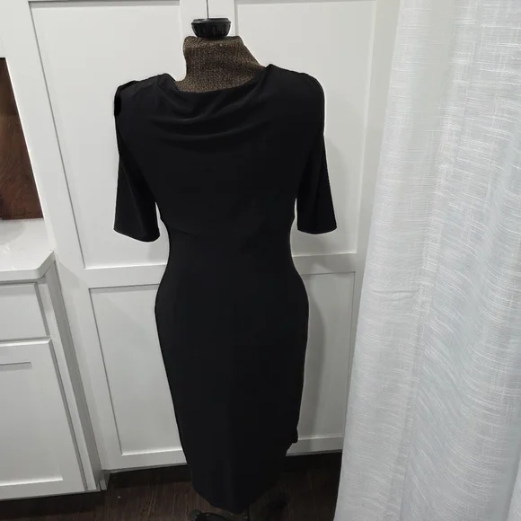 Lauren Ralph Lauren Ruched Surplice Neckline Faux Wrap Dress Size 8 - Picture 2 of 11